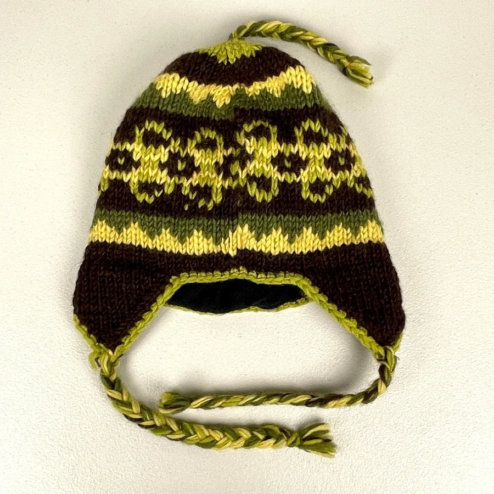 Knit Wool Fleece Lined Beanie Sherpa Winter Stocking Cap Hat Olive Unisex OS